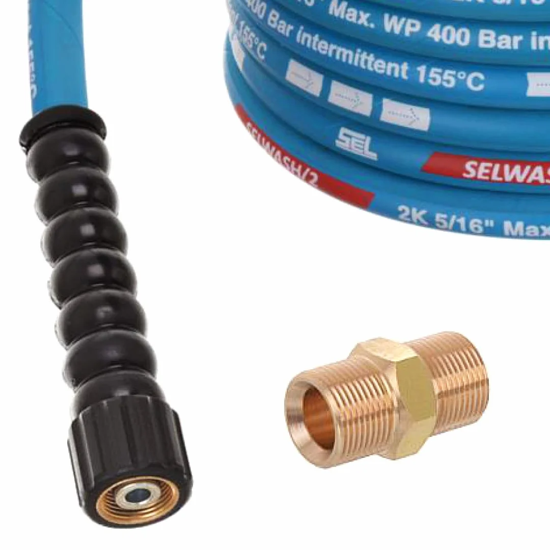 TECHKAR Hochdruckreiniger-Schlauchrohr – Kärcher Verlängerungsschlauch Ersatz – 400bar DN8 Profi M22x1,5 Hochdruckschlauch kompatibel mit Kärcher HD HDS – Blau – 10 m Schlauch