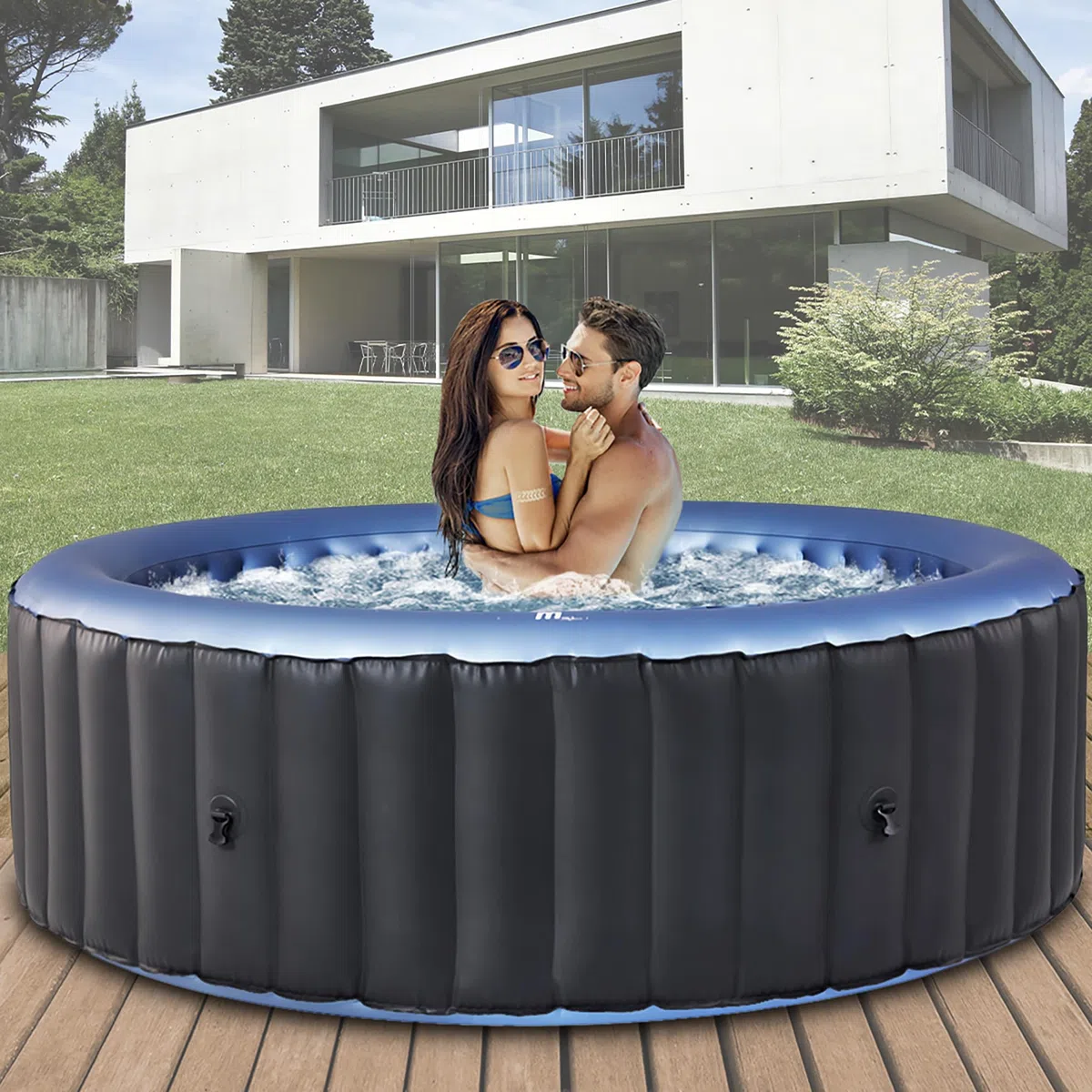 Miweba Whirlpool MSpa | 2-8 Personen Pools | viele Modelle rund und eckig | Ø 125-224 cm | In- Outdoor Pool | bis zu 144 Massagedüsen | ganzjähriger Einsatz Winterfest (Bergen 4 Personen)