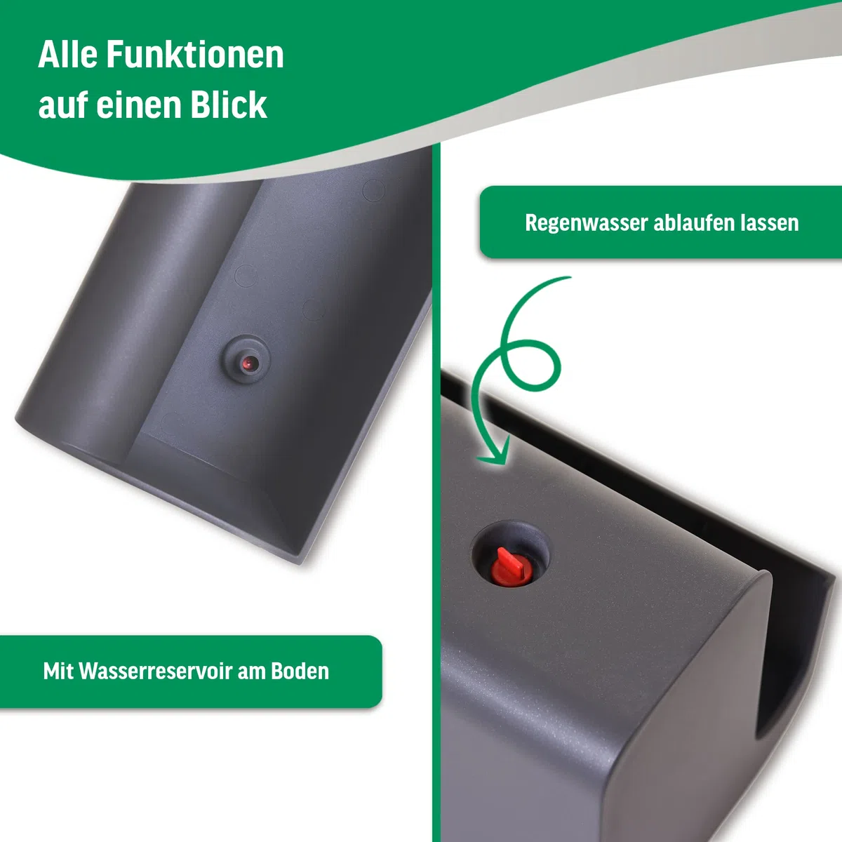 VIVANNO Balkonkasten 80 cm mit Halterung & Bewässerung BALKONA Classico | Pflanzkasten für Balkon-Geländer bis 50 mm Breite, frostsicherer Outdoor Blumenkasten aus Kunststoff mit Wasserspeicher