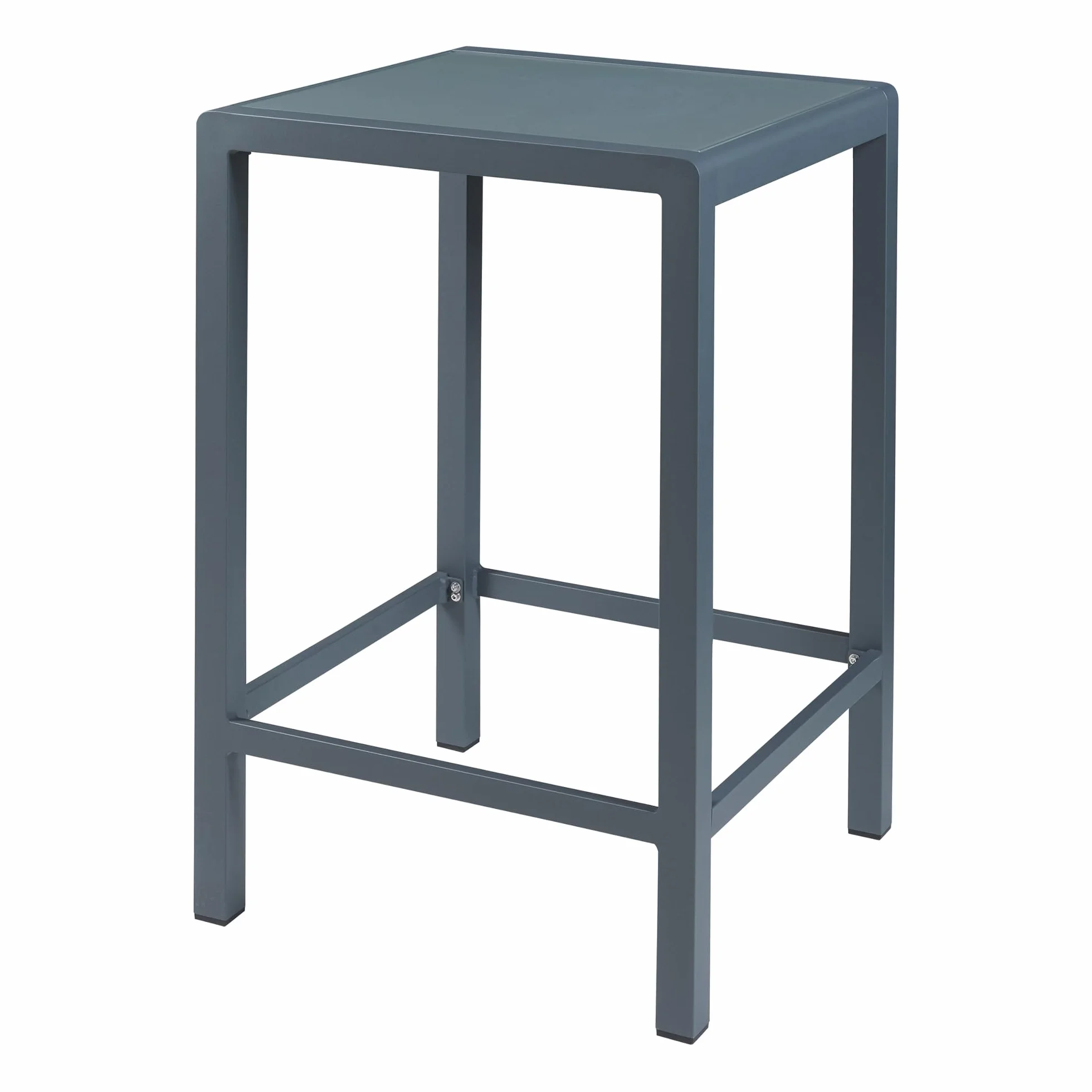 casa.pro Outdoor Bartisch Avise Garten Stehtisch mit Glasplatte Aluminium Bistrotisch wetterfest 108 x 70 x 70 cm Partytisch quadratisch Anthrazit