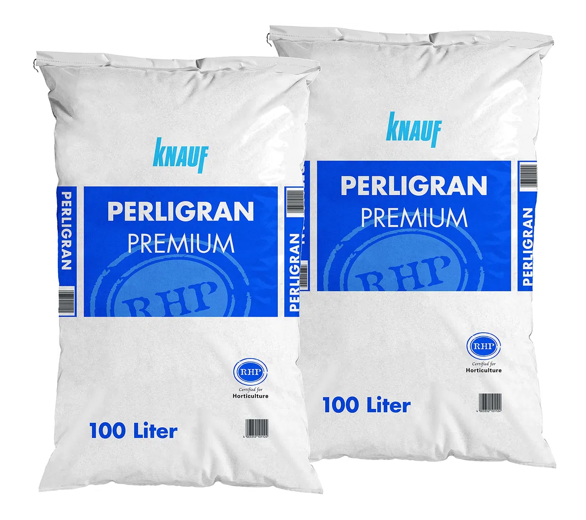 Knauf Gartenbau Perlite Perligran 2-6 mm 2x100 L • zur Erden- und Substratverbesserung • 200 L & Blähton Tongranulat zur Drainage - Hydrokultursubstrat - für Pflanzkästen, Kübel oder Töpfe - 50 L