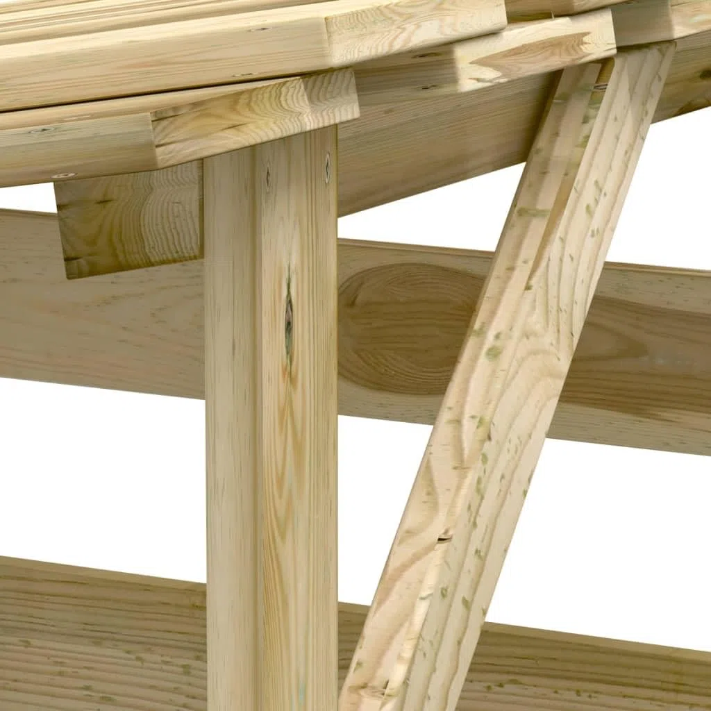 vidaXL 3X Kiefernholz Imprägniert Pergola mit Dach Unterstand Überdachung Kaminholzregal Brennholzregal Feuerholzregal Garten 100x90x100cm