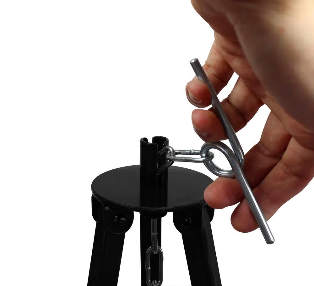 GRILLPLANET Schwenkgrill Dreibein 1,8 m Kettenhöhenverstellung mit Grillrost Edelstahl 50 cm