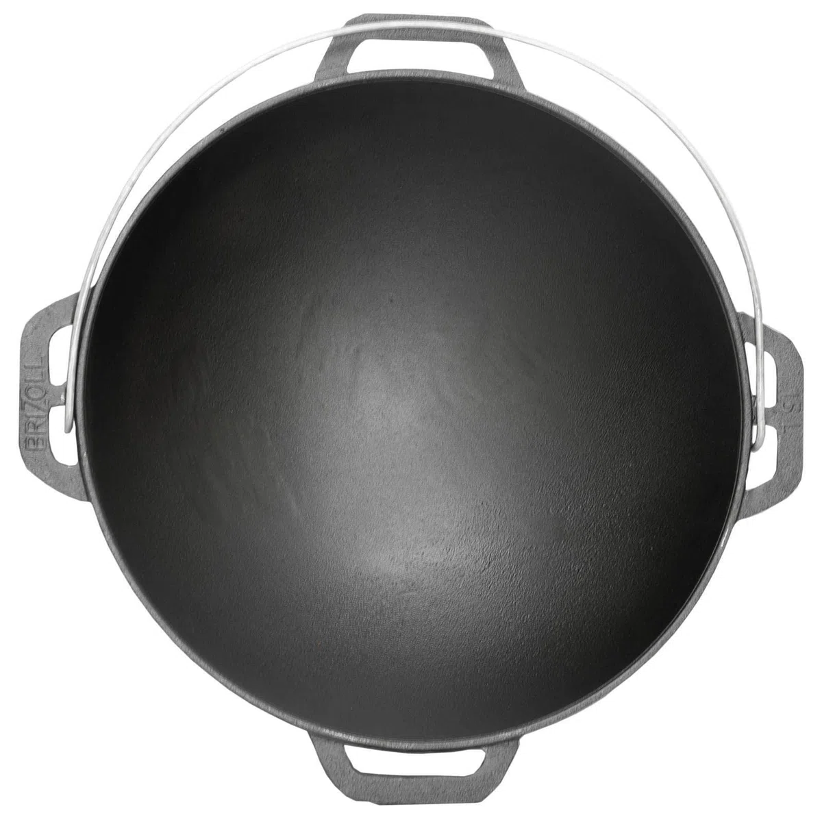 4BIG.fun Gusseisen Kazan 6 L Schwenktopf Kasan mit Deckel aus Gusseisen Wokpfanne Grill Cast Iron Campingtopf Kessel Asia Wok Traditioneller Gusstopf Grillwok
