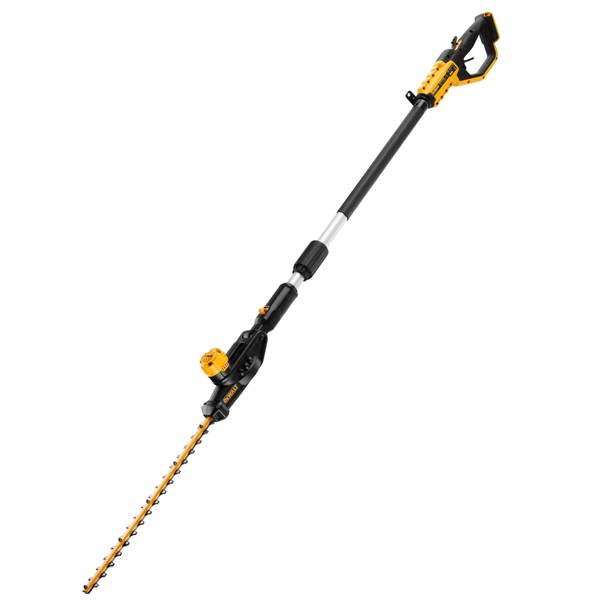 Dewalt 18V Akku-Stabheckenschere DCMPH556N (55 cm Schwertlänge, 25mm Schnittkapazität, mit 2-Handsicherheitsschalter, einstellbar in 7 Schnittwinkel, Lieferung ohne Akku & Ladegerät)