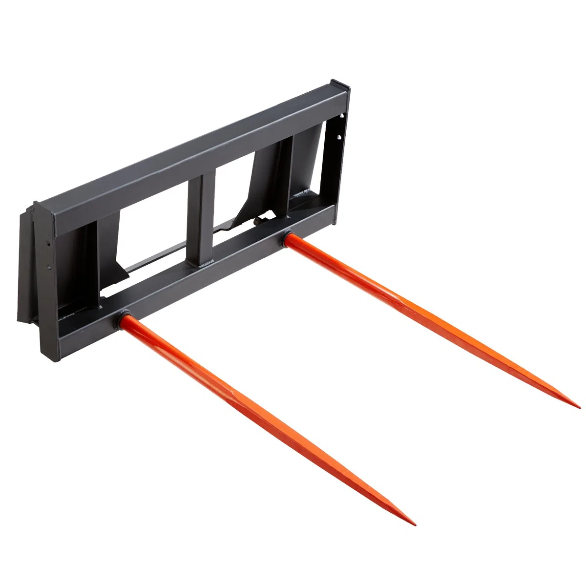 VEVOR Frontladerzinken 1360kg Gewichtskapazität Ballenzinken Federstahl Ballenspieß Ballentransportgabel mit zwei 124cm Spießen Schwerlastzinken kompatibel mit Kompaktladern und Traktoren