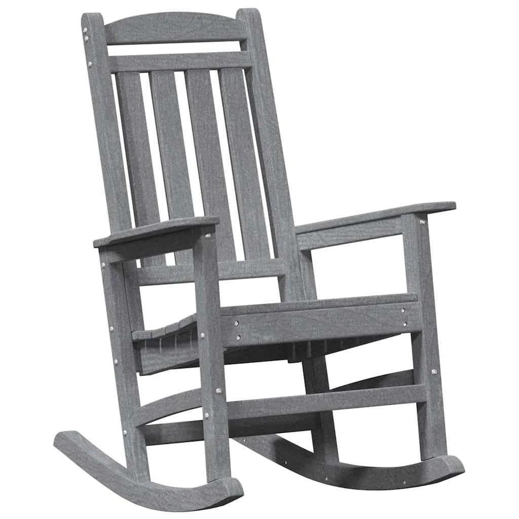 vidaXL Schaukelstuhl für den Garten Hellgrau 92 x 70 x 108cm HDPE, Garten und Terrasse, Moderne Möbel, ergonomischer Sitz, wetterfester Schaukelstuhl, Cooler Lounger