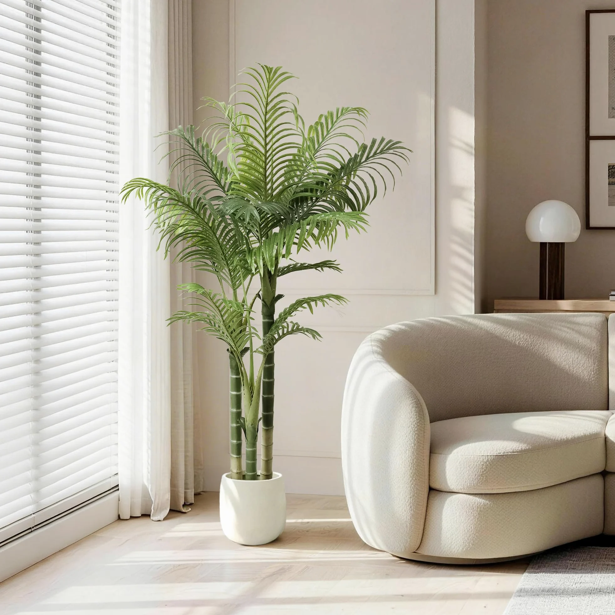 Künstliche Palme, Künstliche Pflanzen groß im Topf Plastik Palme Künstliche Palmen wie echt Fake Plants für Wohnzimmer Balkon Schlafzimmer Büro