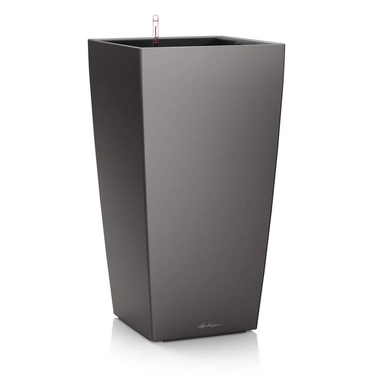 LECHUZA CUBICO Premium 40 anthrazit metallic 18194, 39.5x39.5x75.5 cm