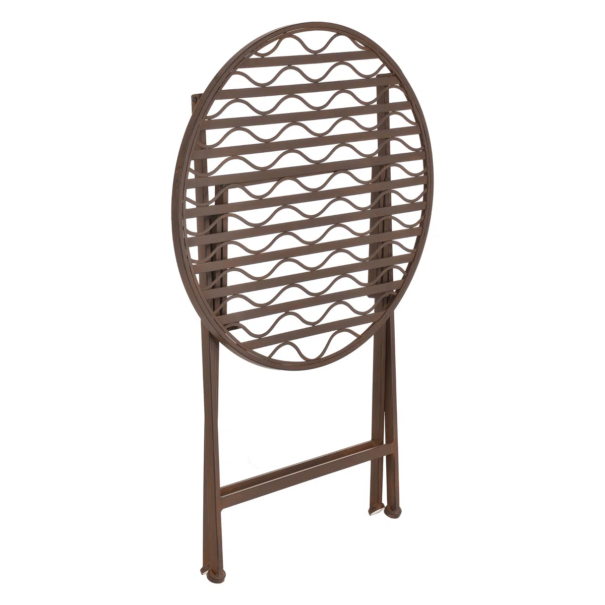 [en.casa] Bistroset Biella Balkonset 3-TLG. Bistrotisch mit 2 Stühlen Essgruppe Sitzgruppe Metall Gartenmöbel Set Balkonmöbel Gartenset klappbar Gartengarnitur Edelrost-Braun