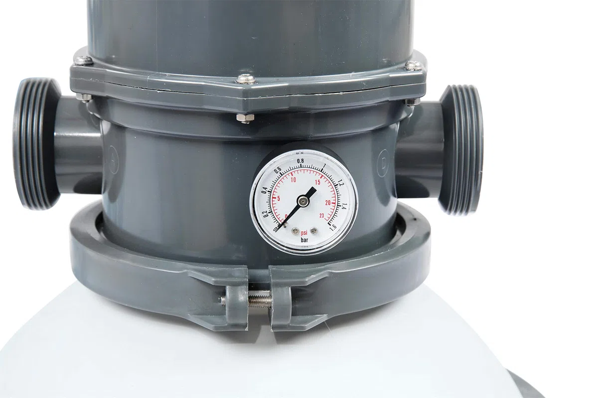 Bestway Flowclear Sandfilteranlage 3.028 l/h, Grau | Sandfilterpumpe für Aufstellpools mit einer Filterleistung von 3.028 l/h
