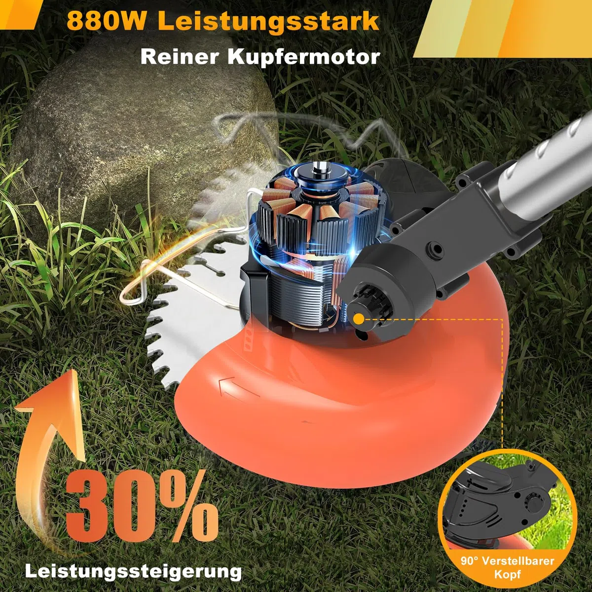 Rasentrimmer Mit Akku Für Kompatibel Makita Akku Rasentrimmer | Akku Rasentrimmer Mit 5 Arten Klingen Und 2x 4.0Ah Akku, Akku Freischneider Höhere Effizienz, längere Laufzeit,Leicht 1.8kg