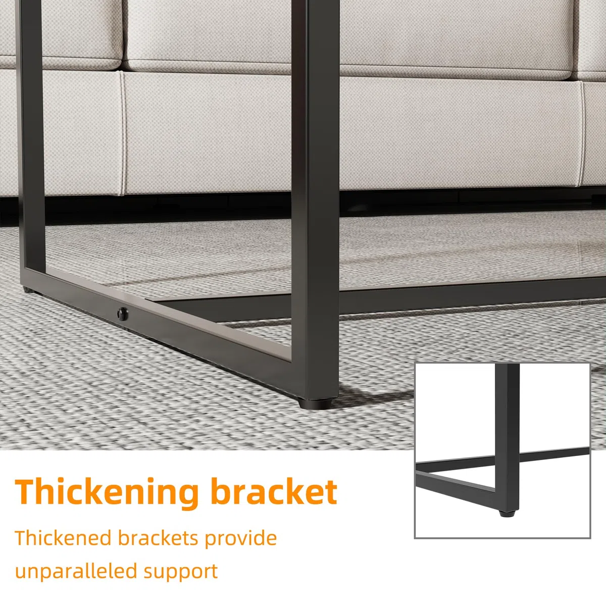 FATIVO Couchtisch Marmor Weiß Modern: Rechteckiger Skandinavisch Kaffeetisch Wohnzimmertisch mit schwarz Metallgestell - Beistelltisch für Wohnzimmer 100x60x40cm