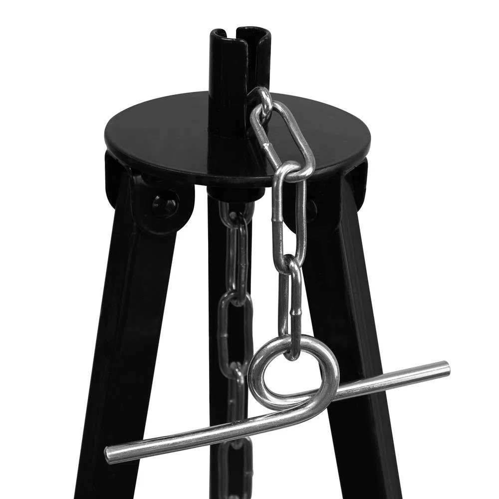 GRILLPLANET Schwenkgrill Dreibein 1,8 m Kettenhöhenverstellung mit Grillrost Edelstahl 50 cm
