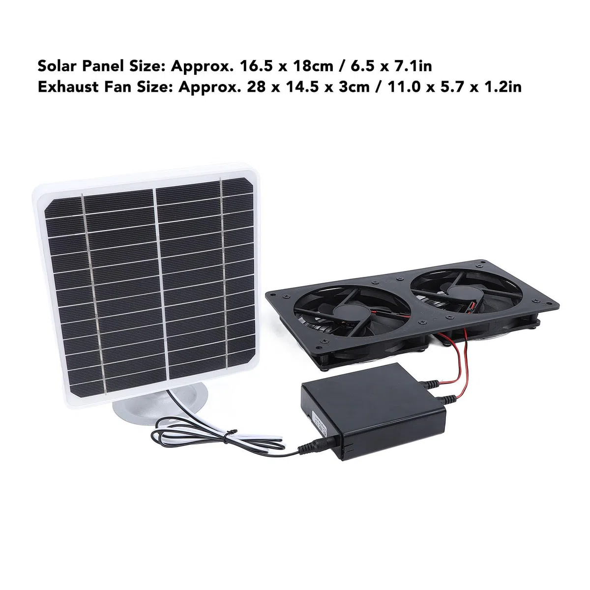 TOPINCN Solar-Abluftventilator, 20W Solarpanel, Metall, IPX7, 200 cfm, mit Schutznetz, für Hühnerstall, Gewächshaus, Scheune