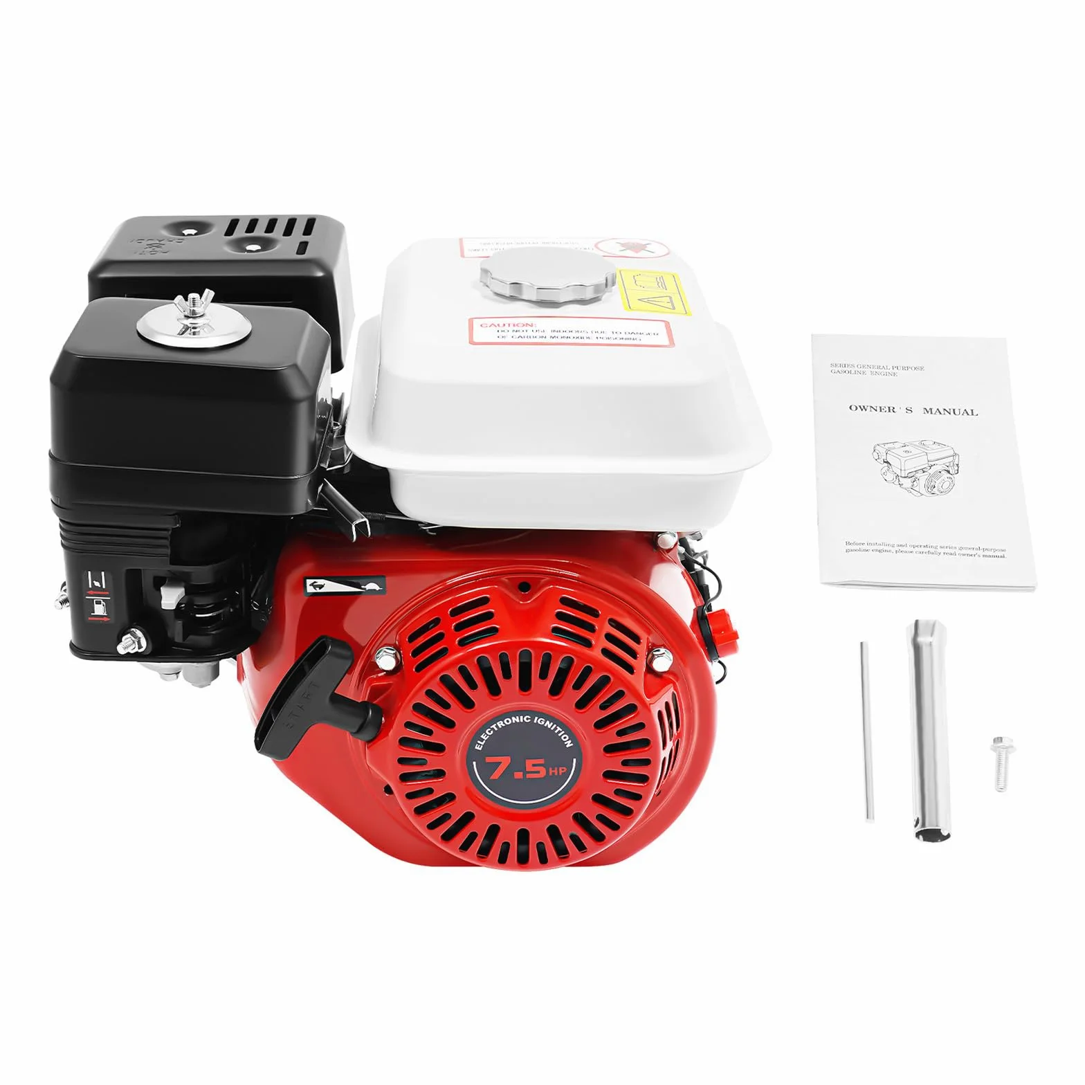 212ccm 7,5 PS Benzinmotor, 4 Takt Motor 20mm Welle Manuell Starter Gokart Bausatz Kart Motor mit Ölmangelschutzfunktion für Pumpenmaschinen, Mikrotillern