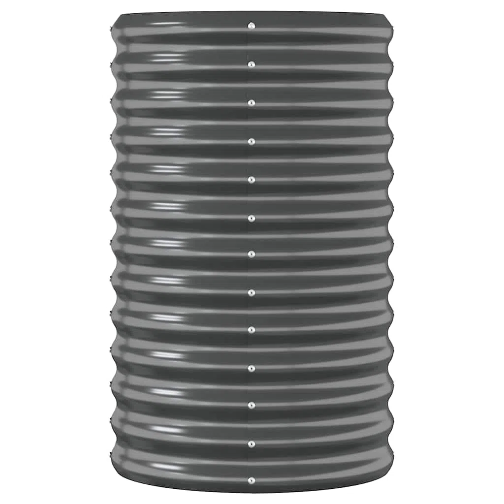 vidaXL Hochbeet, Wetterfestes Hochbeet für Garten Balkon Terrasse, Kräuterhochbeet zum Selber Bauen, Pflanzkasten aus Metall, Verzinkter Stahl Anthrazit
