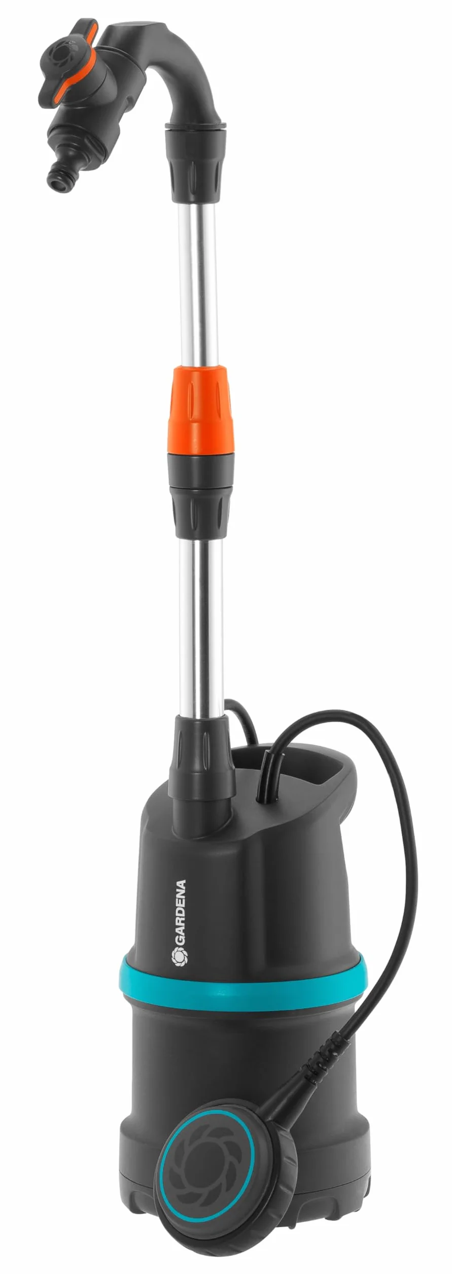 Gardena Regenfasspumpe 4000/1 mit Kabel: Tauchdruckpumpe mit integriertem Filter, Fördermenge 4000 l/h, Regulierventil zur Einstellung der Wasserenge (1762-20)