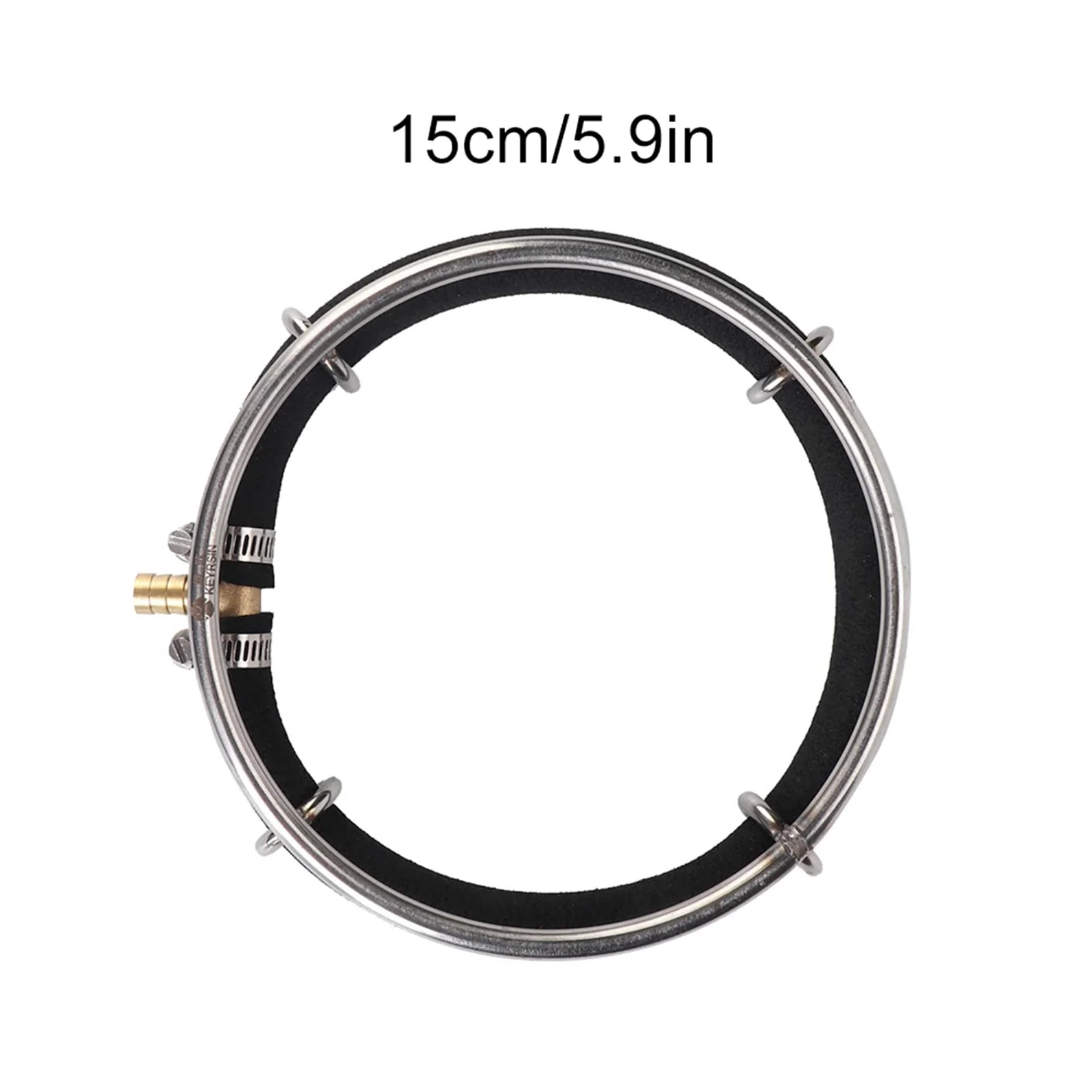 Teich-Luftverteiler, Edelstahl, beschwerter Hydrokultur-Belüfter, KoiPond Tri-Ring, verbessert die Gesundheit von Fischen und Pflanzen (4 Schlaufen/Ø 45 cm)