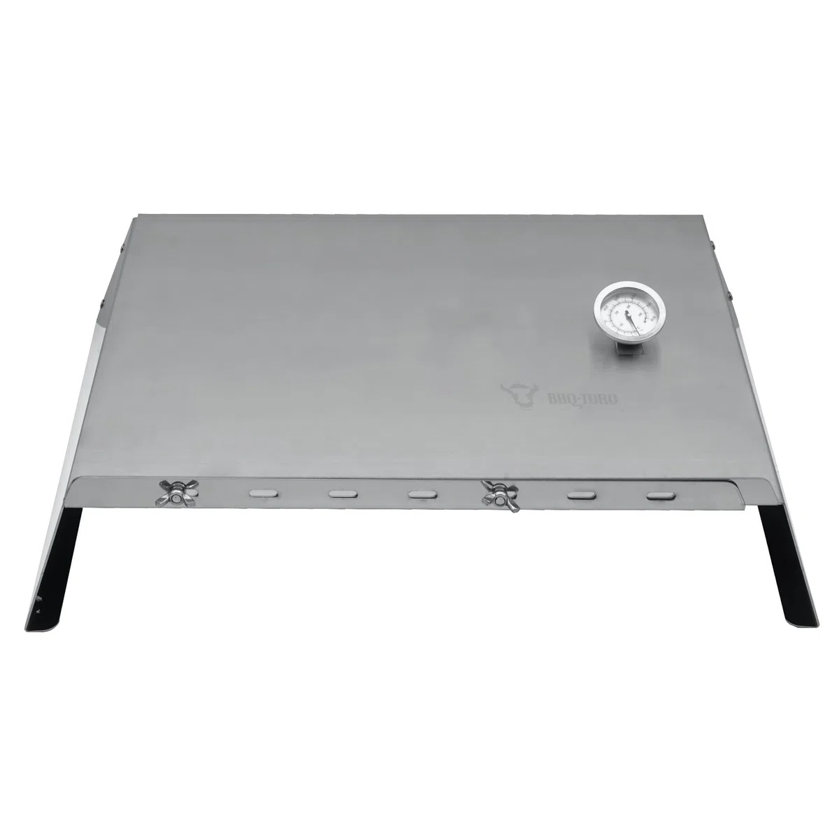BBQ-Toro verstellbarer Edelstahl Pizzaaufsatz mit Thermometer | 48,5-79 x 42 x 12,3 cm | Pizzacover Gasgrill, Pizza Haube Grill, BBQ Pizzaaufsatz Feuerplatte | Pizza Cover, Pizza Aufsatz Grill