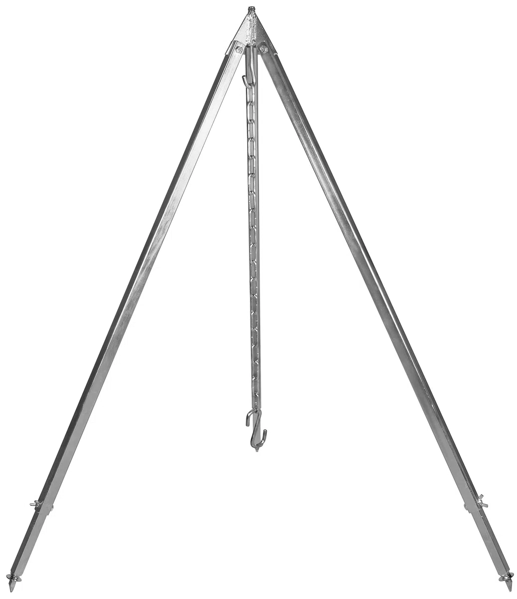 GRILLPLANET Gulaschkessel Dreibein 210 cm für Schwenkgrill, Kesselgulasch und Dutch Oven geeignet