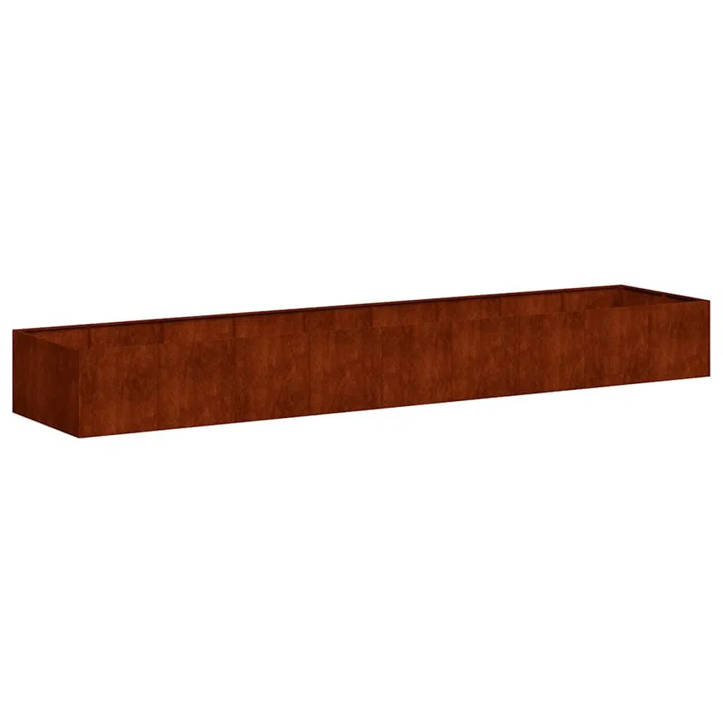 vidaXL Pflanzkübel Rostig 360x80x40 cm Wetterfester Stahl