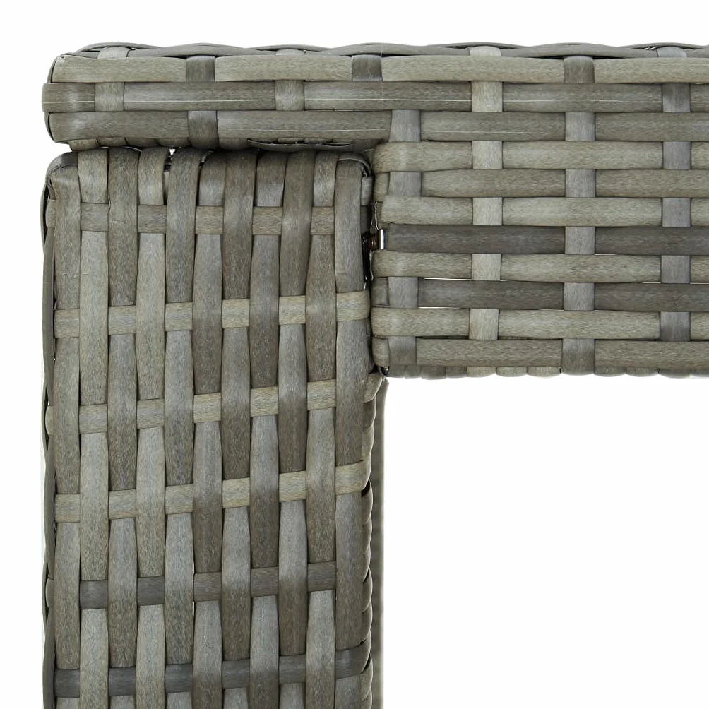 vidaXL Garten Bartisch Gartentisch Stehtisch Bistrotisch Partytisch Balkontisch Terrassentisch Gartenmöbel Grau 100x60,5x110,5cm Poly Rattan