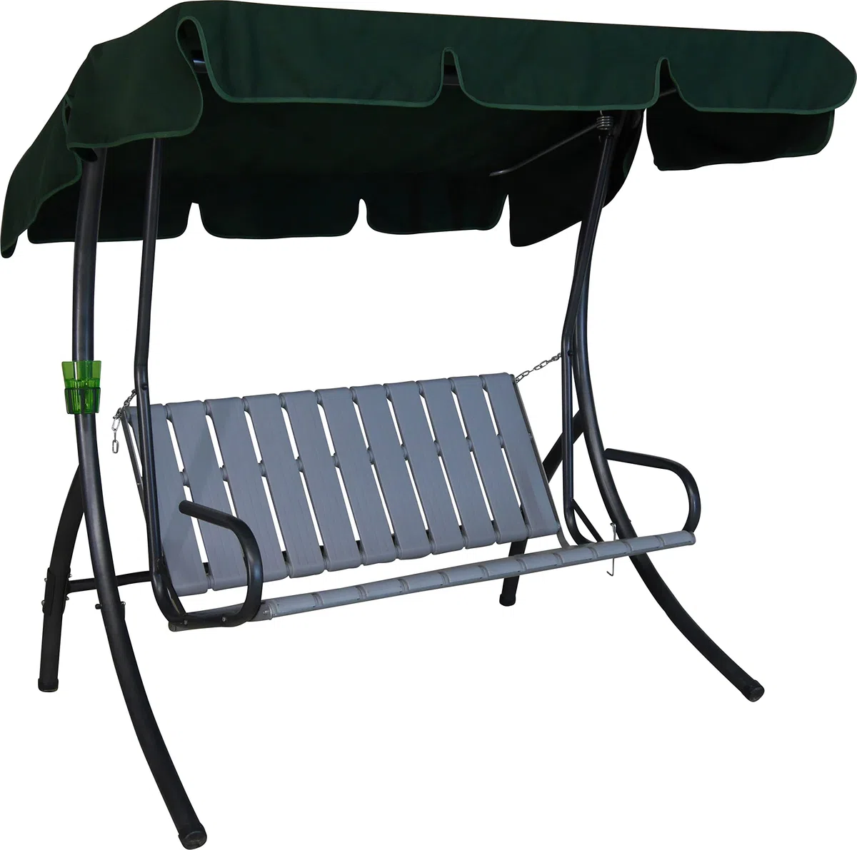 ANGERER Hollywoodschaukel 2-Sitzer Ibiza grün gestreift | Gartenschaukel Made in Germany, Schaukel zum Sitzen, Liegen und Entspannen, inklusive Bett-Funktion, einfache Montage