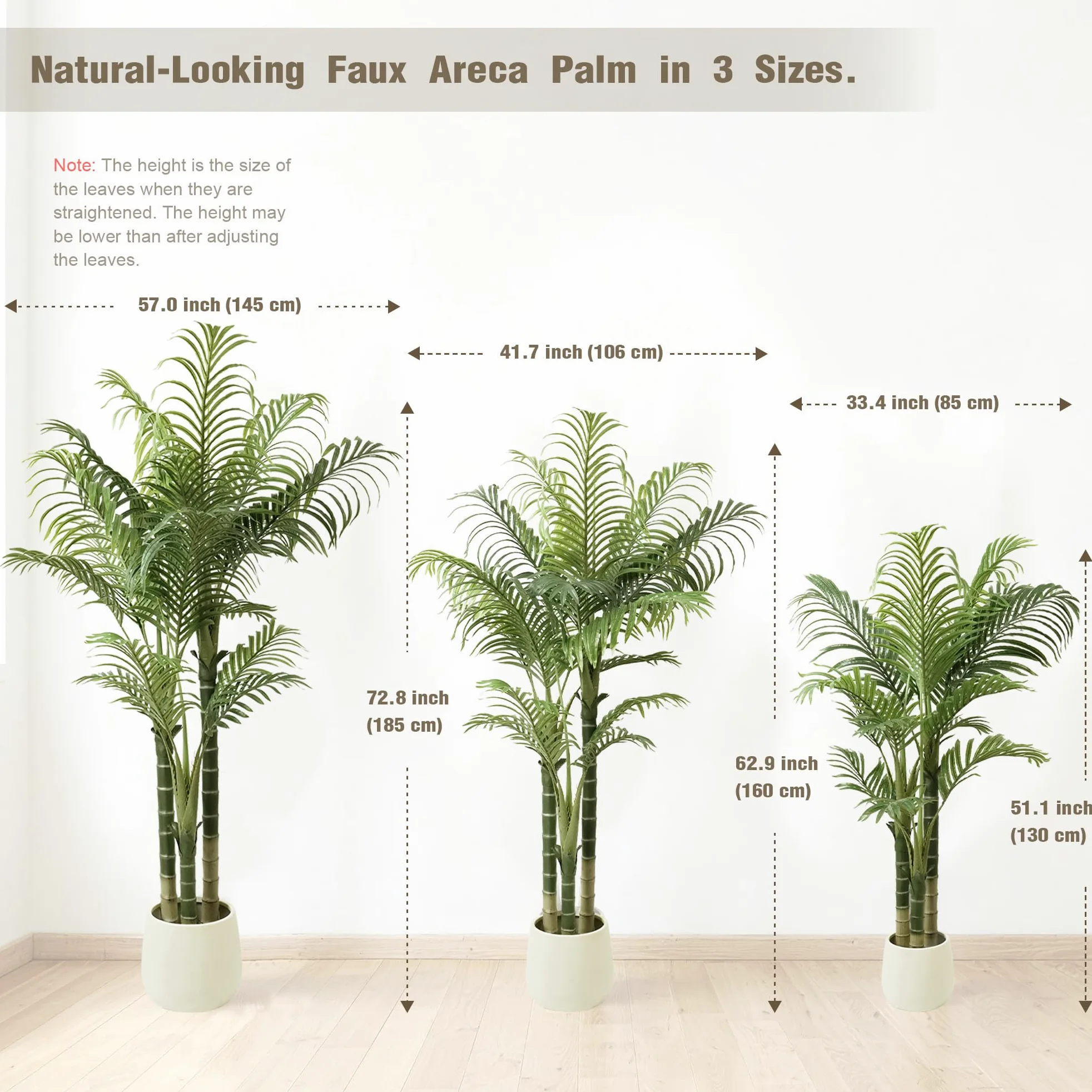 Künstliche Palme, Künstliche Pflanzen groß im Topf Plastik Palme Künstliche Palmen wie echt Fake Plants für Wohnzimmer Balkon Schlafzimmer Büro