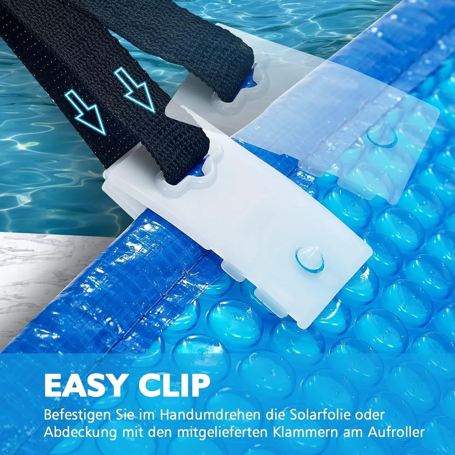 ACXIN Pool Aufroller 1,05–6,15 m Verstellbar, Teleskop Aluminium Poolrolle mit Handkurbel für Abdeckplane & Solarfolie