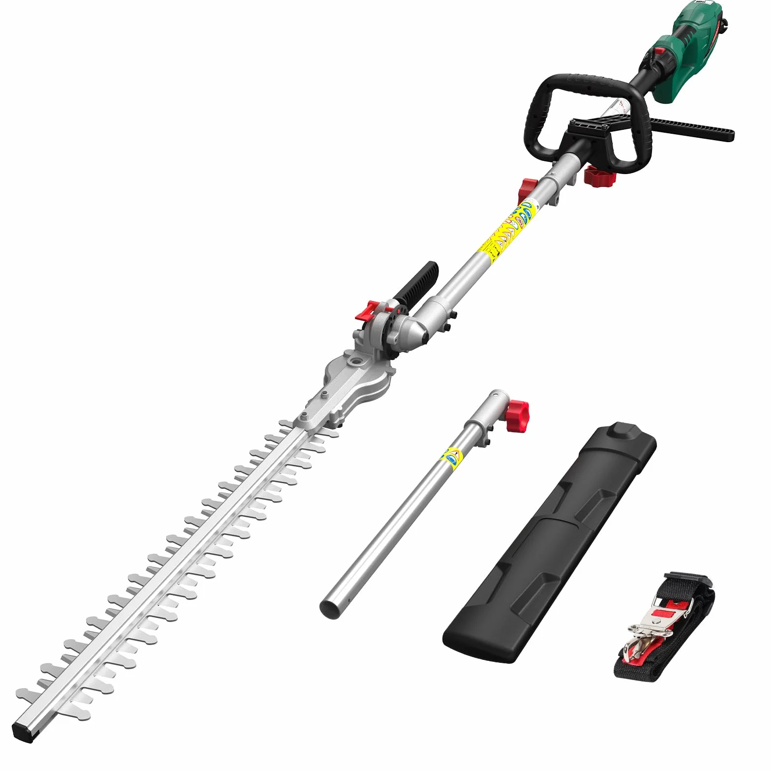 HYCHIKA Teleskopheckenscheren Elektrisch 900W, Heckenschere Teleskop-Astschere, Power Hedge Trimmer, Hochentaster 200-250 cm Verstellbare Reichweite, Schwenkbarer Kettensägenstab für Hof & Garten