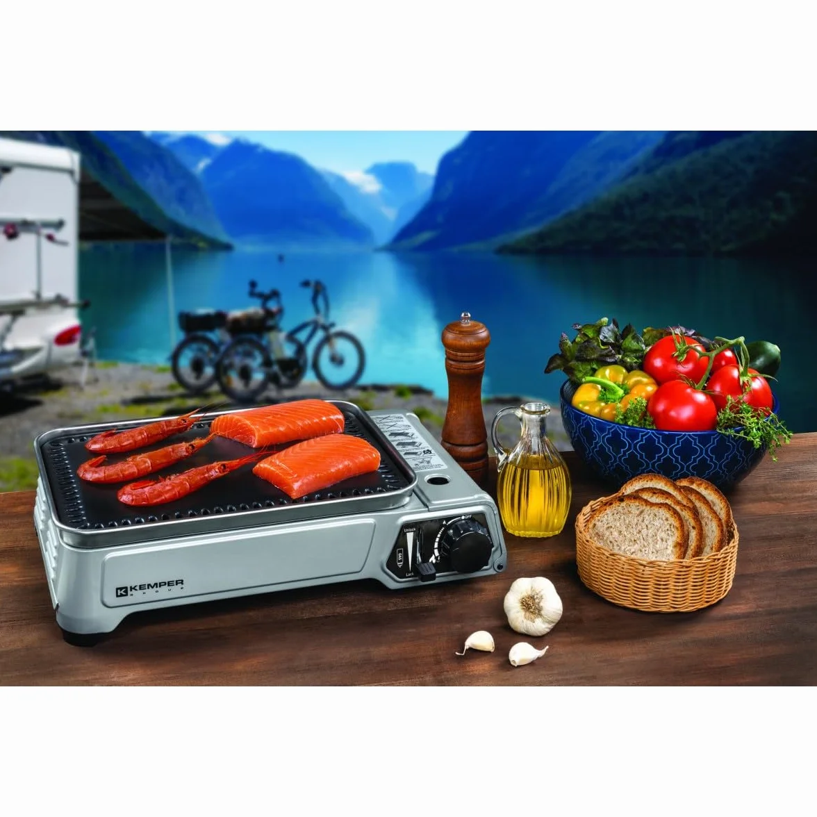 Kemper 104997 Smart BBQ tragbarer Gasgrill