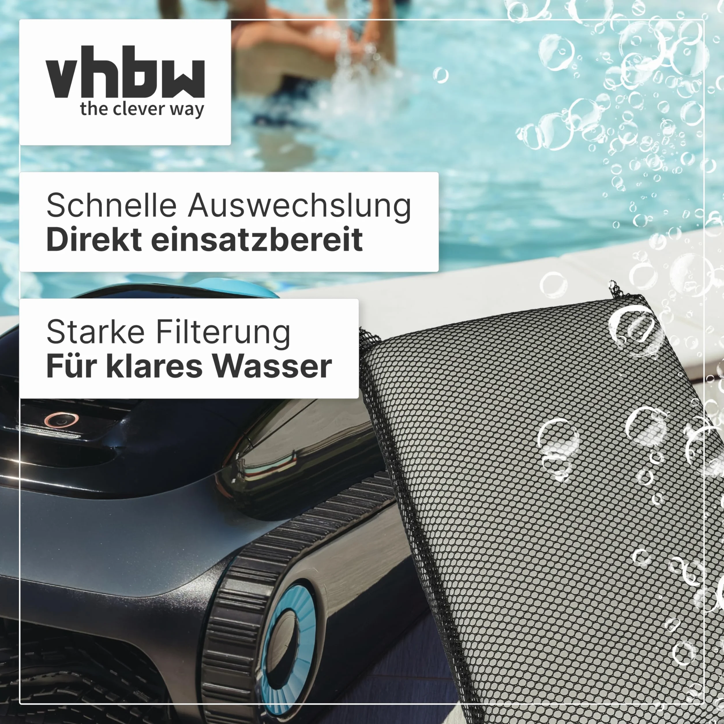 vhbw 4X Filterpad kompatibel mit Meranus Power 4,1, 4 Poolsauger, Poolroboter - Feinfilter, 25 x 16 x 4 cm