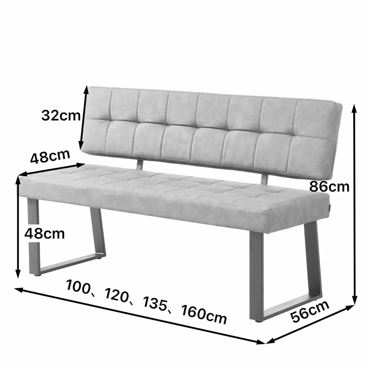 B&D home Sitzbank Sigfrid - Eckbank Esszimmer Mit Lehne, Sitzbank Flur, Pflegeleichter Bezug aus Webstoff in Anthrazit, Kaltschaum-Polsterung, Für Esszimmer, Küche & Flur, 140 cm
