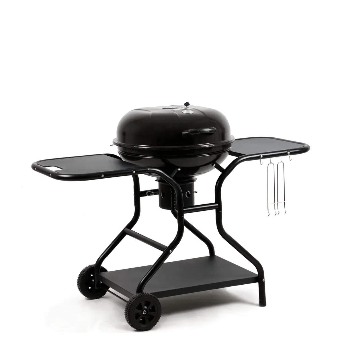 BBQ-Toro Kugelgrill Ø 57 cm mit Ablagefläche und Grillrostheber | Grillfläche Ø 54,5 cm | BBQ Kugelgrill Holzkohle, Barbecue Grill Holzkohle rund, Holzkohlegrill mit Deckel