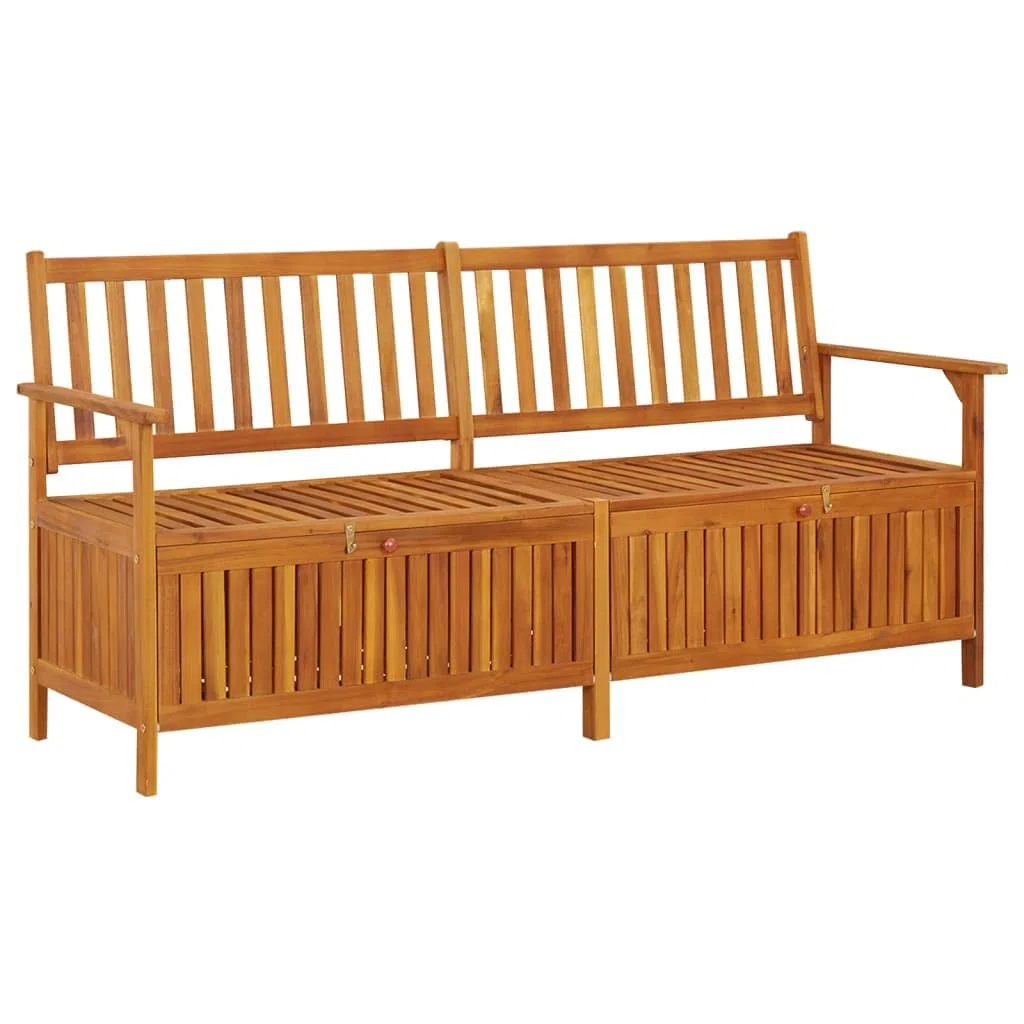 PURADAY Truhenbank 170 cm Massivholz Akazie Truhenbank mit Stauraum Gartentruhe Sitzbank Gartenbank Holz Sitzbank Outdoor Sitztruhe mit Stauraum Outdoor
