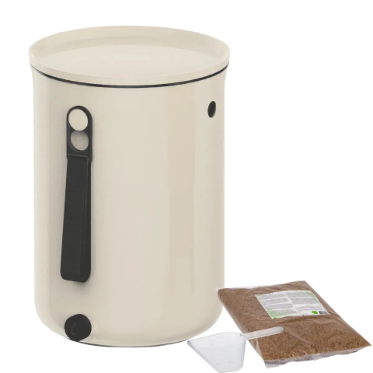 Natursache I Bokashi Eimer - Nachhaltige Abfallverwertung in der Küche - mit Bokashi Ferment und effektiven Mikroorganismen - Geruchlos & Umweltfreundlich! (Cream)