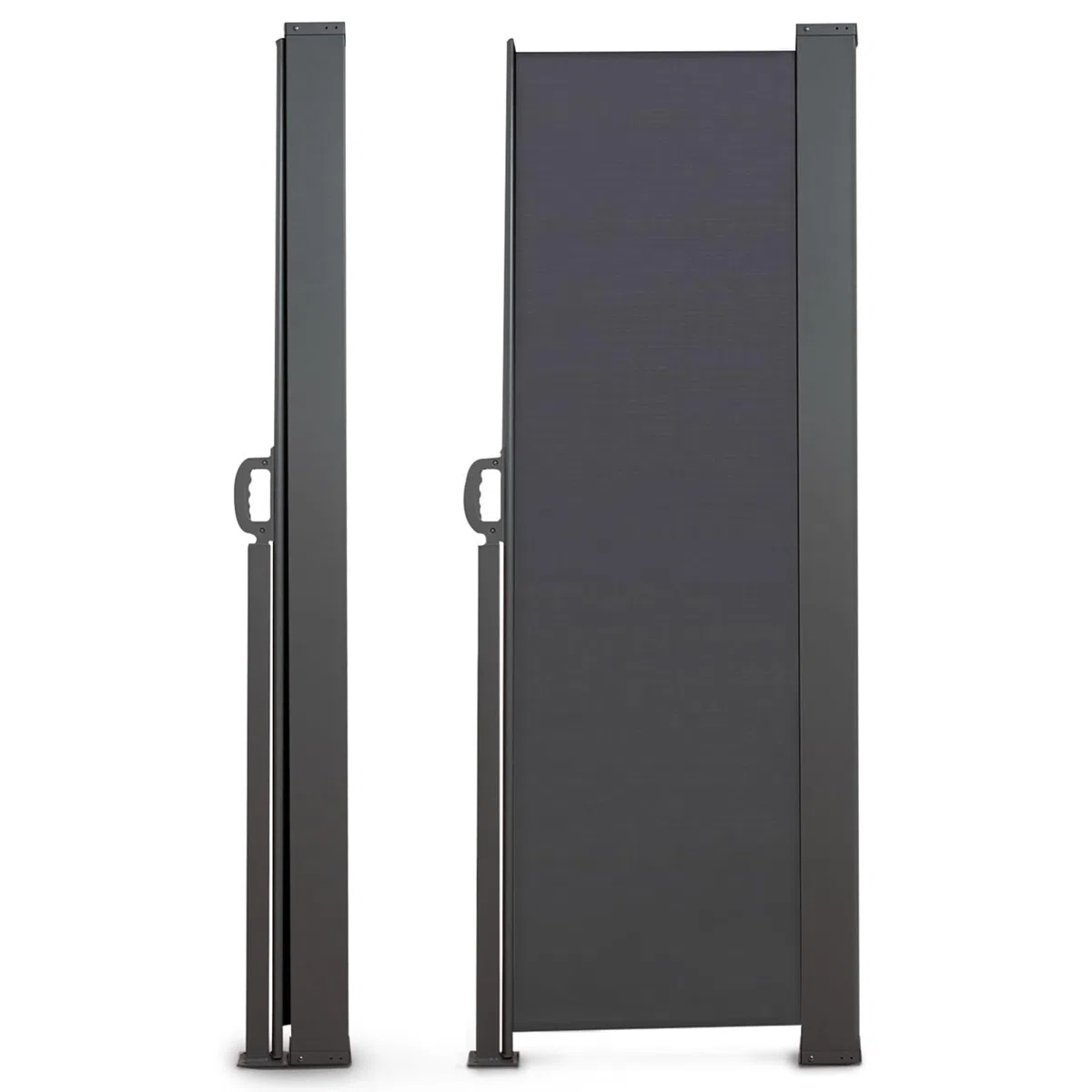 IDMarket - Einziehbarer Außenparavent 180 x 500 cm Anthrazitgrau Seitenrollo