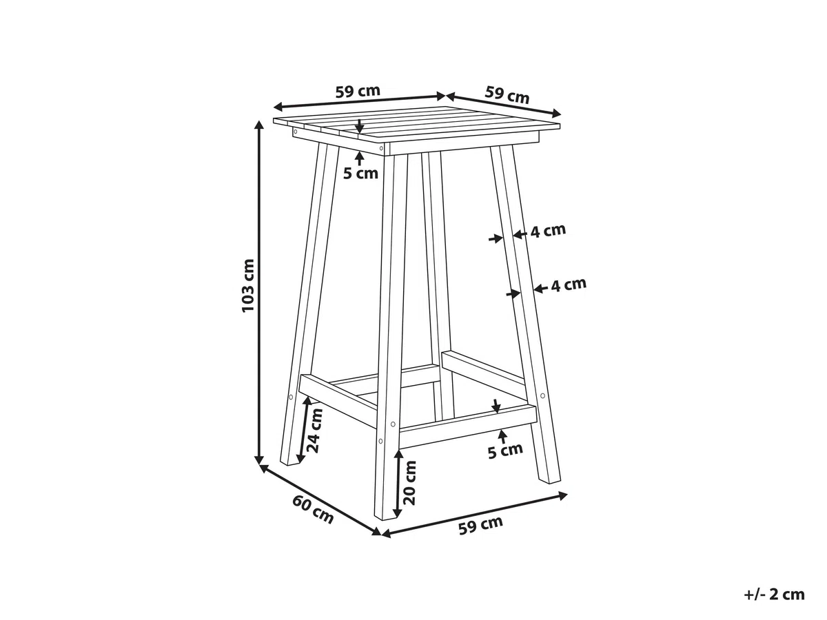Moderner Muskoka Gartentisch Hochtisch Kunstholz Rot 60x60 cm Adirondack