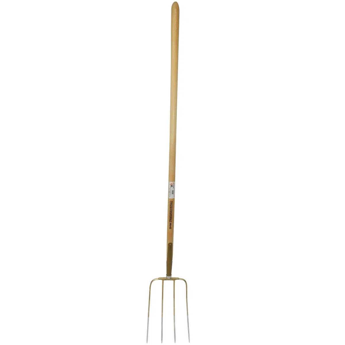 SHW-FIRE Dunggabel - Stabile 4 Zinken Gabel mit Schienenzwinge für Profis. Praktischer 135 cm Stiel