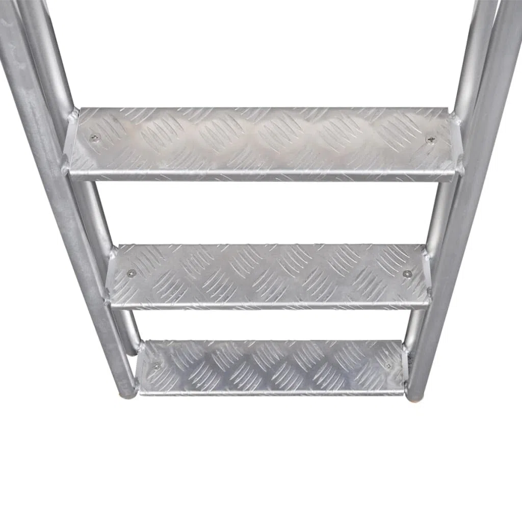vidaXL Poolleiter 4 Stufen Aluminium 167cm Anlegeleiter Schwimmbad Leiter