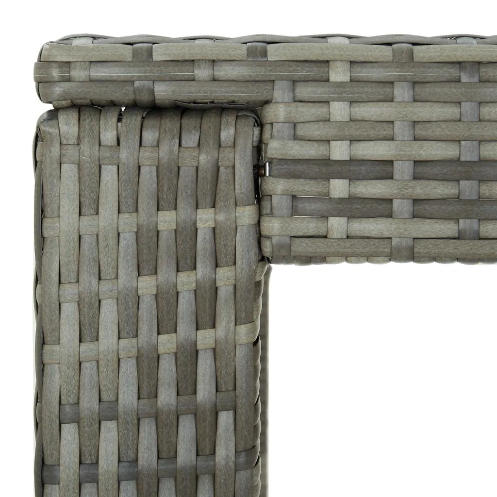 vidaXL Garten Bartisch Gartentisch Stehtisch Bistrotisch Partytisch Balkontisch Terrassentisch Gartenmöbel Grau 100x60,5x110,5cm Poly Rattan