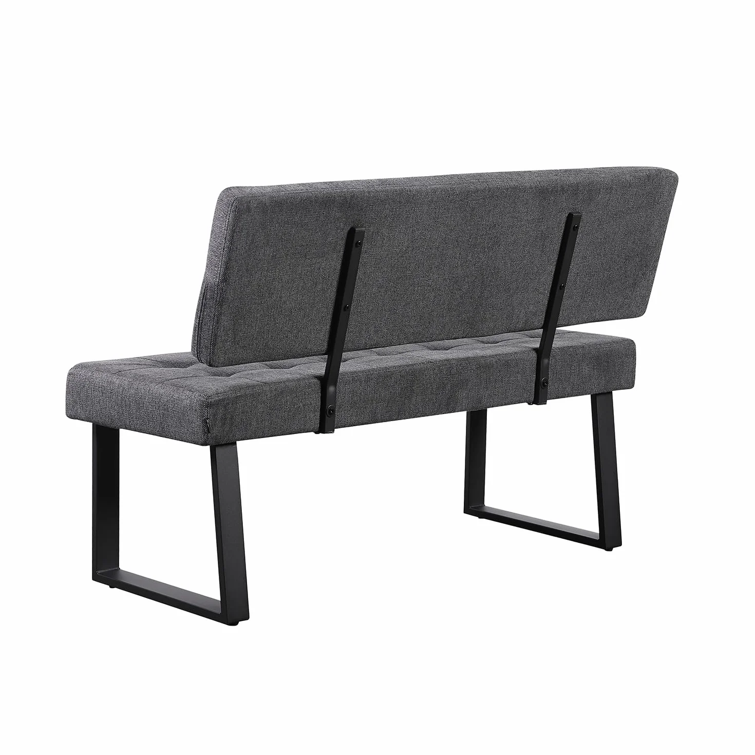 B&D home Sitzbank Sigfrid - Eckbank Esszimmer Mit Lehne, Sitzbank Flur, Pflegeleichter Bezug aus Webstoff in Anthrazit, Kaltschaum-Polsterung, Für Esszimmer, Küche & Flur, 140 cm
