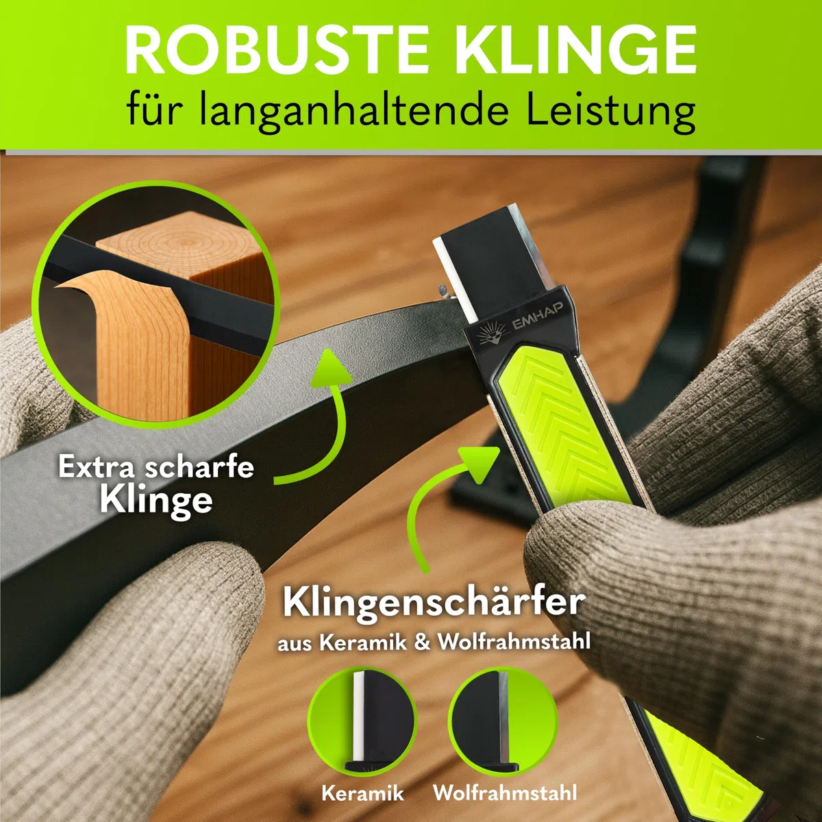 Holzspalter manuell – EXTRA STARKER Holz Spalter zum Holz Spalten auf Hackklotz – inkl. Schärfer & verlängerter Hebel – Kindling Splitter & Woodsplitter für Anzündholz