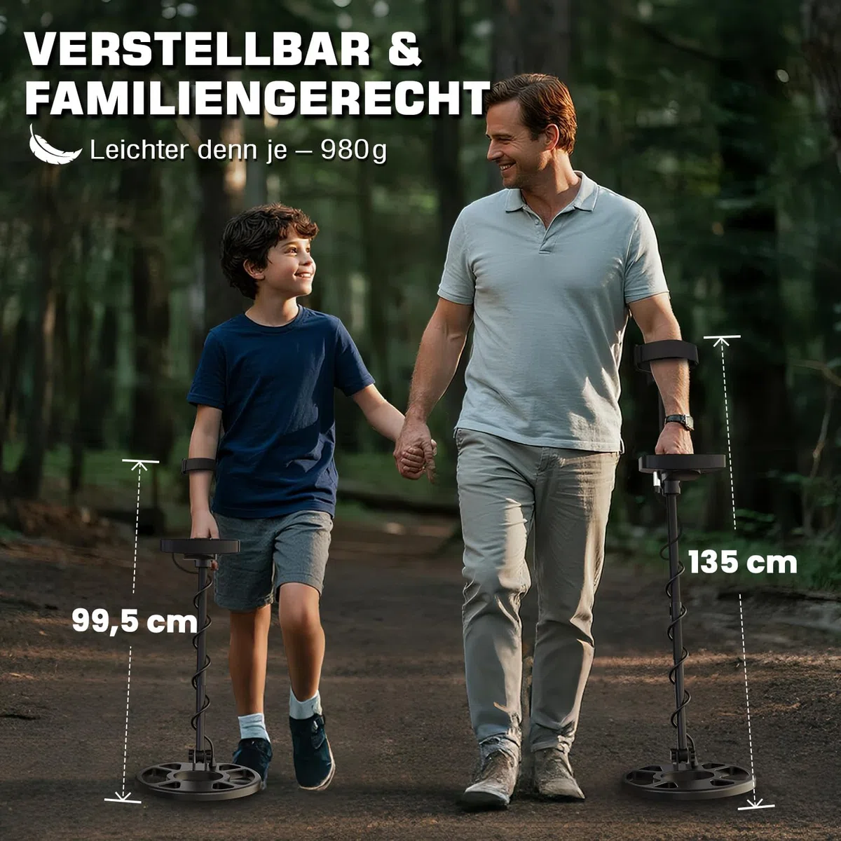 DR.ÖTEK Metalldetektor Profi Set für Erwachsene Anfänger, Aktualisierter 6 Modi Leicht Metalldetektor, 3 Terrain-Modus mit Pinpoint, IP68 wasserdichte Suchspule, Metal Detector Kit mit Zubehör, Grün