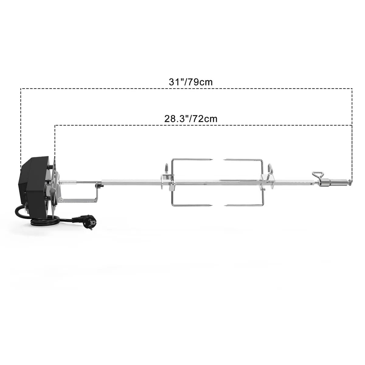 onlyfire Edelstahl Grillspieß Set für Weber Spirit I & Spirit II 200/300 Serie Gasgrill, inkl. 2X Fleischklammer, Motor, 220V-240V, Motorhalter, Drehspieß, Rotisserie, Drehspiess