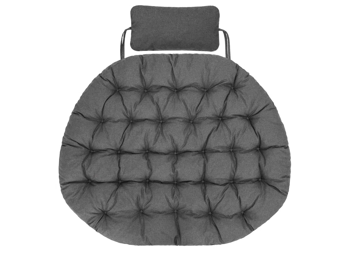 PillowPrim Hängesessel Kissen, Auflage für Polyrattan/Rattan Hängeschaukel, Polster, Hängekorb, Schaukel Korb, Schaukelkissen Rückenkissen in der Farbe Graphit