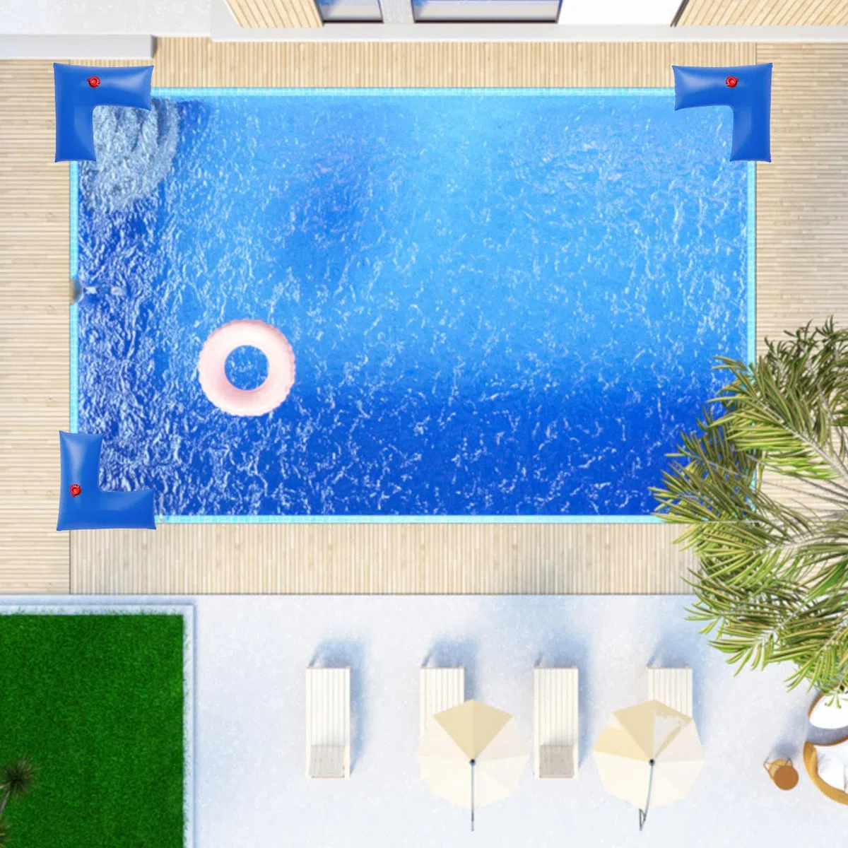 Wassersäcke für Poolabdeckung, kältebeständige Eckrohre, wetterfeste Eck-Wintertasche für Hinterhof, Schwimmen, Outdoor, Garten, Camping, Terrasse