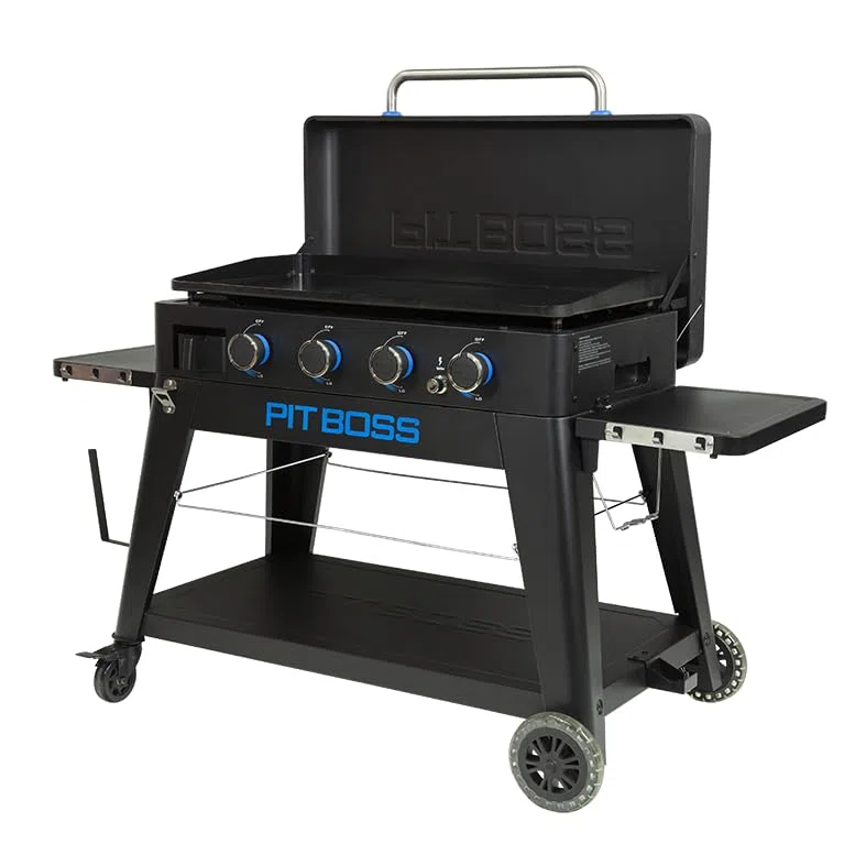Pit Boss 4-Brenner Ultimate Lift-Off Plancha (Grill mit Keramikbeschichtung, 13,5 kW Leistung, 4 Gasbrenner aus Edelstahl) 10815 | Grill mit Keramikbeschichtung, 13,5 kW Leistung, 4 Gasbrenner aus Edelstahl 10815
