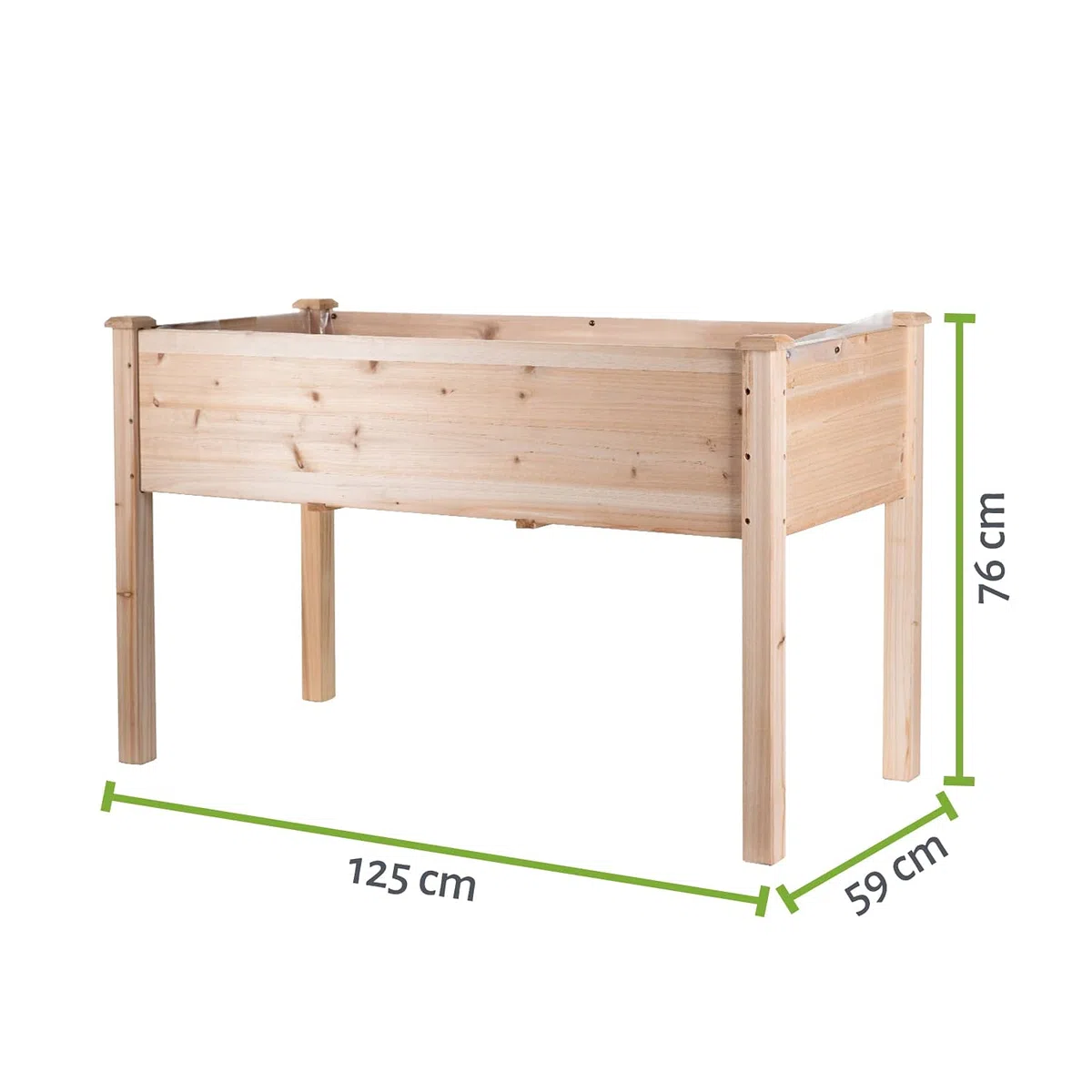 empasa Hochbeet 'Raise 1 XL' aus Holz Gemüsebeet inkl. wasserdichter Folie, Pflanzenkasten für Gemüse und Kräuter im Garten, auf Terrasse oder Balkon, Füllvolumen ca. 140 Liter